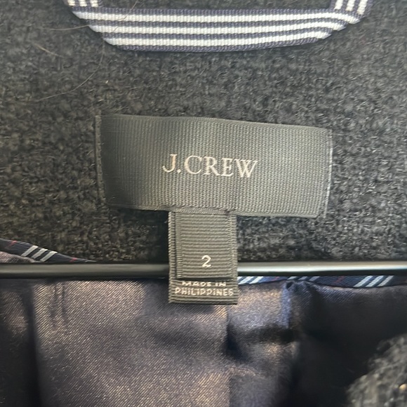 J Crew Lady Coat Black Tweed Wool Fringe Trim size 2 NWOT - Picture 7 of 10